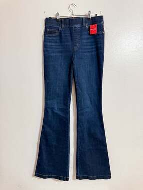 NEW SPANX Flare Jeans in Midnight Shade Size Medium PULL ON SLIM